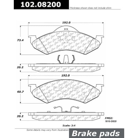 Centric Parts CTEK Brake Pads, 102.08200 102.08200